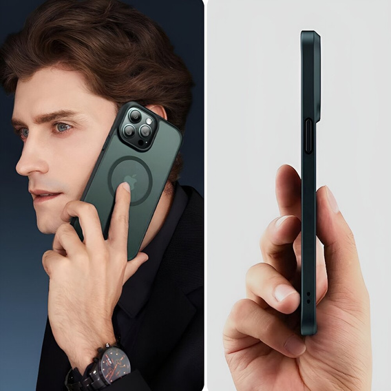 Etui do iPhone 11 Pro, do MagSafe, ERBORD Matt Case, zielony + Szkło na ekran
