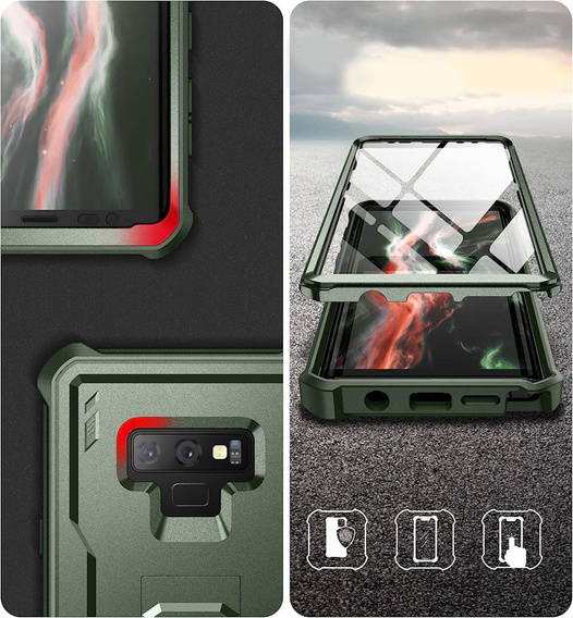 Etui pancerne do Samsung Galaxy Note 9, Dexnor Full Body, zielone