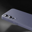 Etui do Samsung Galaxy S25 Edge – skórzane z okienkiem Smart View i kieszenią na kartę, fioletowe