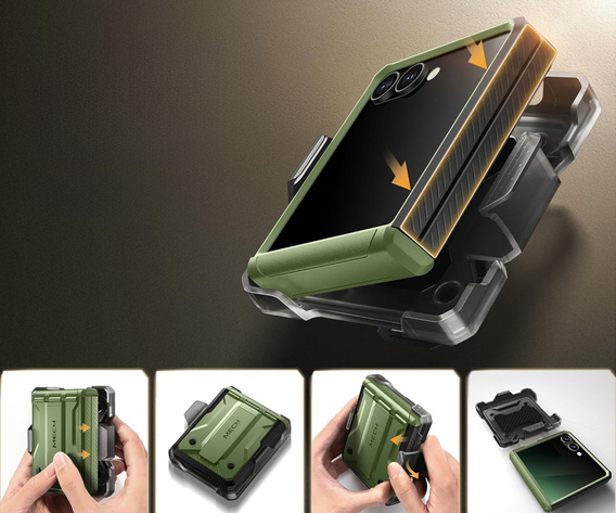 Etui Tongate MECH z MagSafe do Samsung Galaxy Z Flip7 FE / Z Flip6, zielone