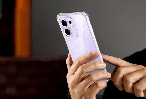 Etui do Oppo Reno 14F, wzmocnione, z ochroną aparatu, przezroczyste