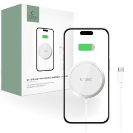 Tech-Protect Qi 15W- A34 Bezprzewodowa ładowarka indukcyjna do MagSafe, biała
