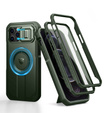 Etui pancerne do iPhone 12 / iPhone 12 Pro, Dexnor CamProtect MagSafe, zielone (Dwie ramki)