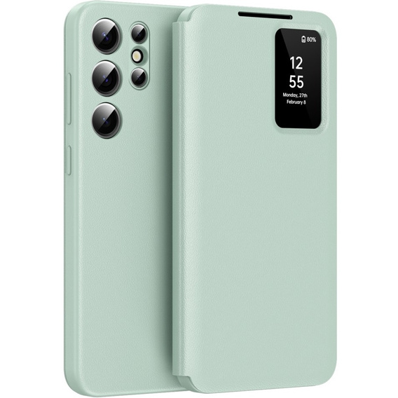 Etui z klapką do Samsung Galaxy S25+ Plus, Smart View Wallet, zielone