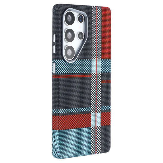Etui do Samsung Galaxy S25 Ultra, Carbon Fiber MagSafe, niebieskie / czerwone