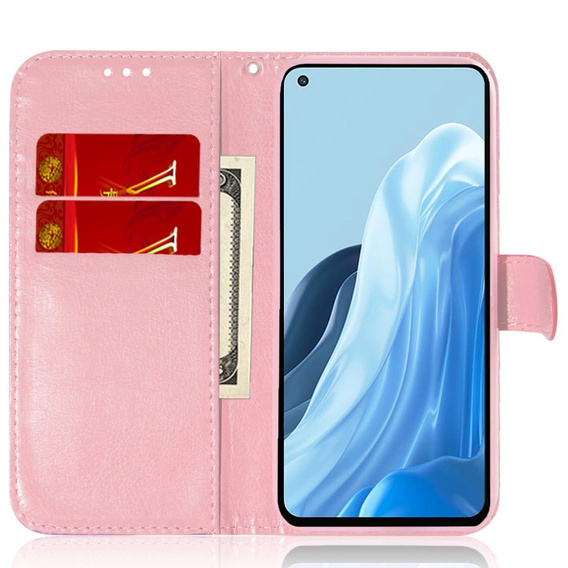 Etui z klapką do Oppo A17, Wallet, Mandala różowe