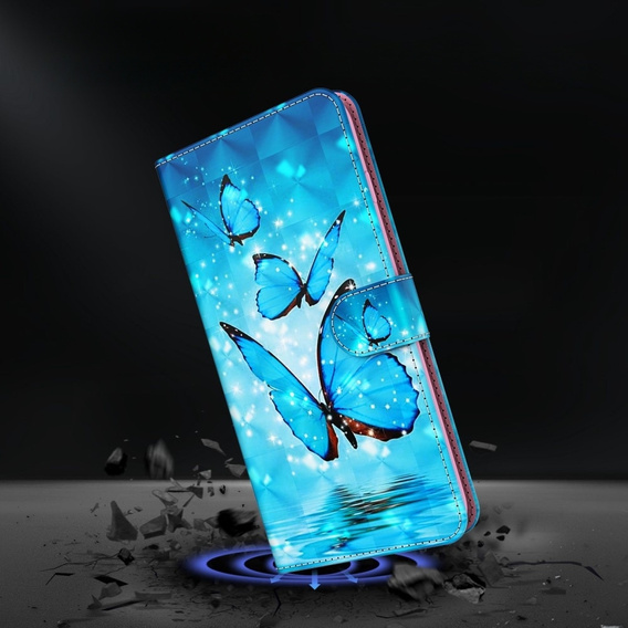 Etui z klapką do Samsung Galaxy A14 4G/5G, Wallet, Butterflies niebieskie