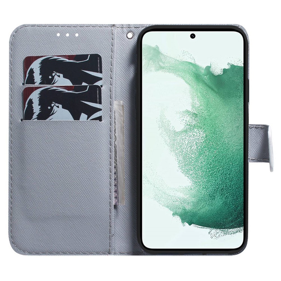 Etui z klapką do Samsung Galaxy A14 4G/5G, Wallet, Sakura niebieskie