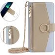 Etui z klapką do Samsung Galaxy A53 5G, Wallet Zipper Pocket, z lusterkiem, niebieskie