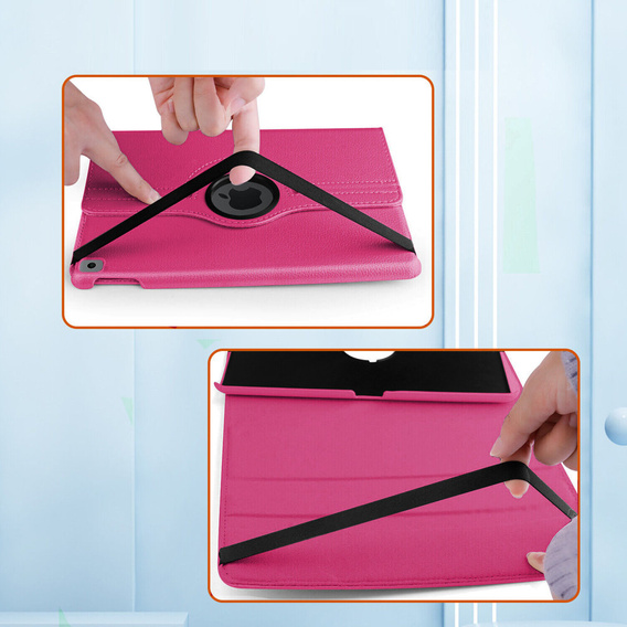 Etui do iPad 11" 2025 A16 (11 gen.) / iPad 10.9" 2022 (10 gen.), Obrotowe 360, Różowe