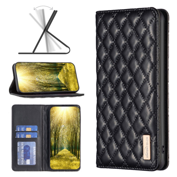 Etui z klapką do Samsung Galaxy A35 5G, Wallet, BINFEN COLOR, czarne