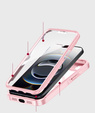 Etui do iPhone 16E, Shockproof, ze szkłem, do MagSafe, różowe