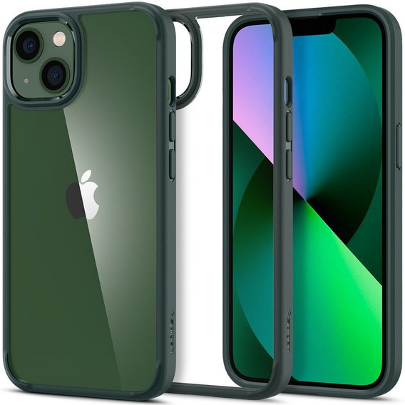 Etui Spigen do iPhone 13, Ultra Hybrid, ciemnozielone