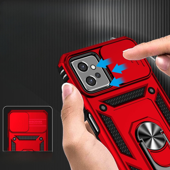 Etui pancerne do Motorola Moto G32, CamShield Slide, czerwone