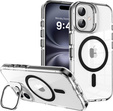 Etui do iPhone 17, do MagSafe, z podstawką, transparentne z czarnymi wstawkami