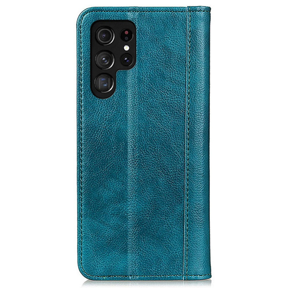 Skórzane Etui do Samsung Galaxy S24 Ultra, Wallet Litchi Leather, zielone
