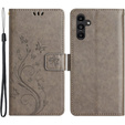 Etui z klapką do Samsung Galaxy S23 FE, Butterfly, szare