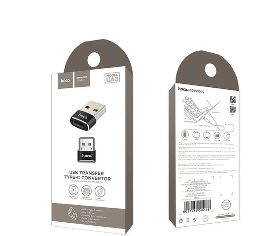 Adapter HOCO UA6 OTG USB-A do USB-C – czarny