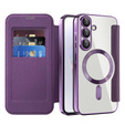 Etui z klapką do Samsung Galaxy A36 5G, RFID Wallet MagSafe z ochroną aparatu, fioletowe