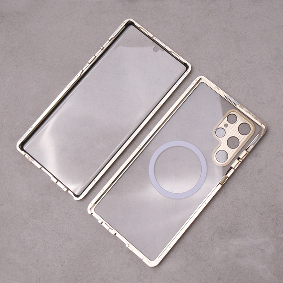 Etui Magnetic Dual Glass MagSafe do Samsung Galaxy S23 Ultra, złote