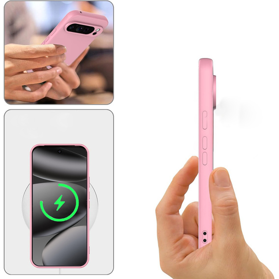Etui silikonowe do Google Pixel 10 Pro XL, do MagSafe, różowe