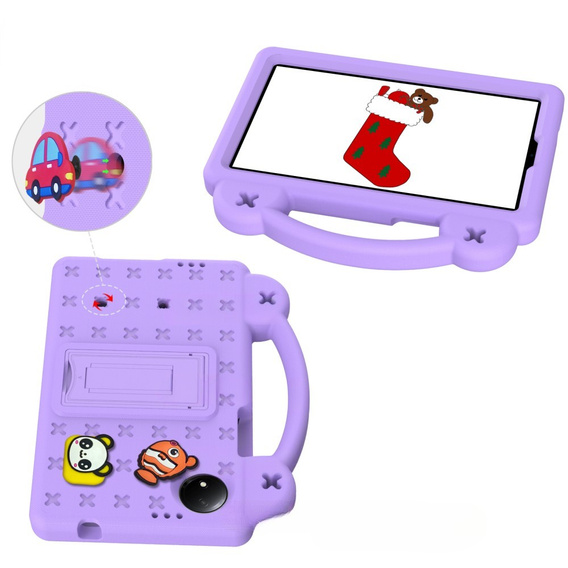 Etui do Xiaomi Redmi Pad SE 8.7", Cute Patterns, z podstawką, fioletowe