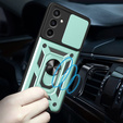 Etui pancerne do Samsung Galaxy S23 FE, CamShield Slide, zielone