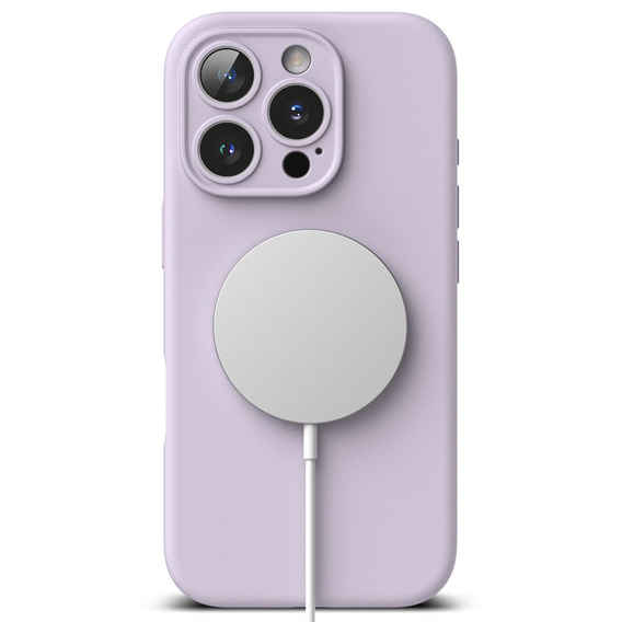 Etui Ringke do iPhone 16 Pro Max, Silicone MagSafe, fioletowe + Szkło Hartowane 9H