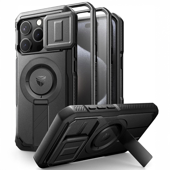 Dexnor – magnetyczne etui z osłoną aparatu do iPhone 15 Pro - czarne