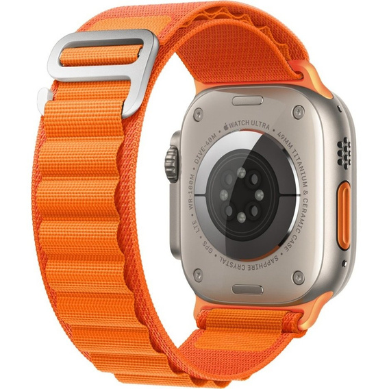 Zestaw Pasek Nylonowy + Etui 2w1 do Apple Watch 7/8/9 45mm, Pomarańczowy