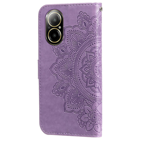 Etui z klapką do Realme C67, Mandala, fioletowe