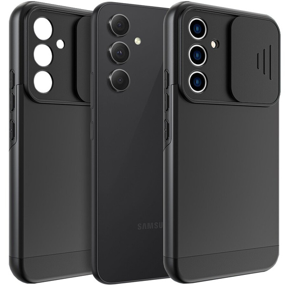 Etui do Samsung Galaxy A55, ERBORD CamProtect, czarne + 2x Szkło hartowane