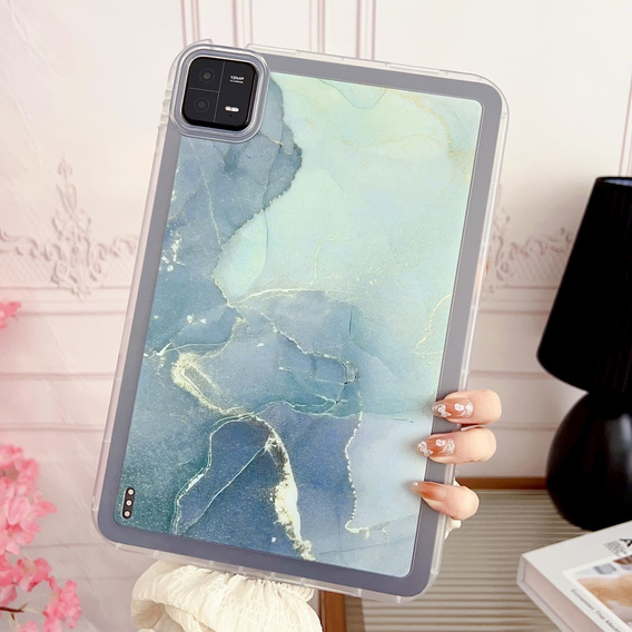 Etui do Xiaomi Pad 6, TPU Hybrid, Marble, błękitne