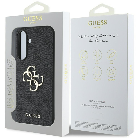 Etui GUESS do Samsung Galaxy A56 5G, 4G Big Metal Logo, czarne