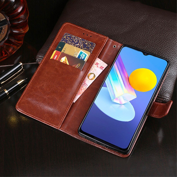 Etui IDEWEI Wallet do Vivo Y52 5G / Y72 5G, Brown