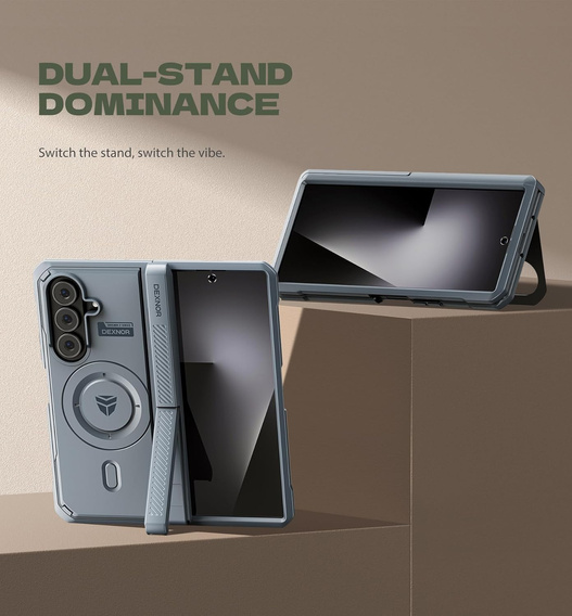 Etui pancerne Dexnor Magnetic z podwójnymi podstawkami do Samsung Galaxy Z Fold7