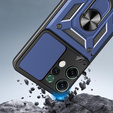 Etui pancerne do Oppo Reno 14, z ochroną aparatu, z podstawką, niebieskie