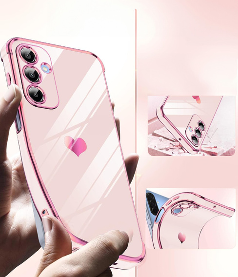 Etui do Samsung Galaxy A36 5G, Electro heart, różowe rose gold + Szkło 9H