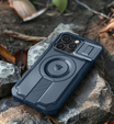 Dexnor Magnet Case – etui do iPhone 14 Pro z osłoną aparatu i podstawką - niebieskie