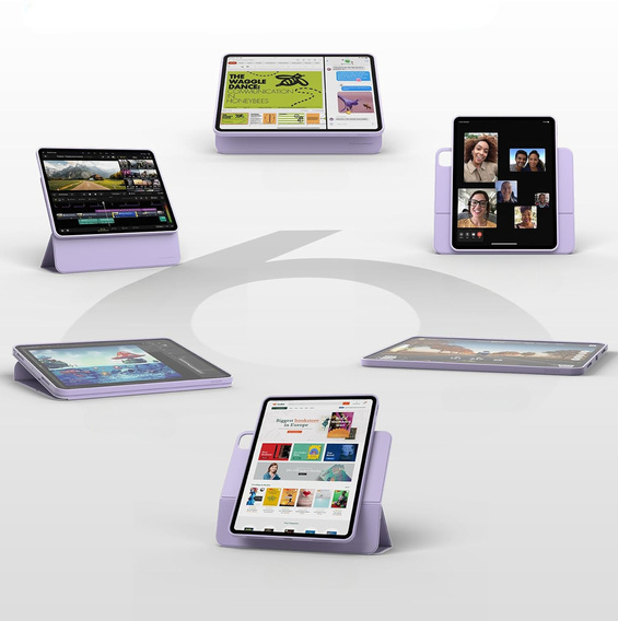 Dexnor – magnetyczne etui z podstawką do iPad Pro 13" 2024 (7. generacji) - fioletowe