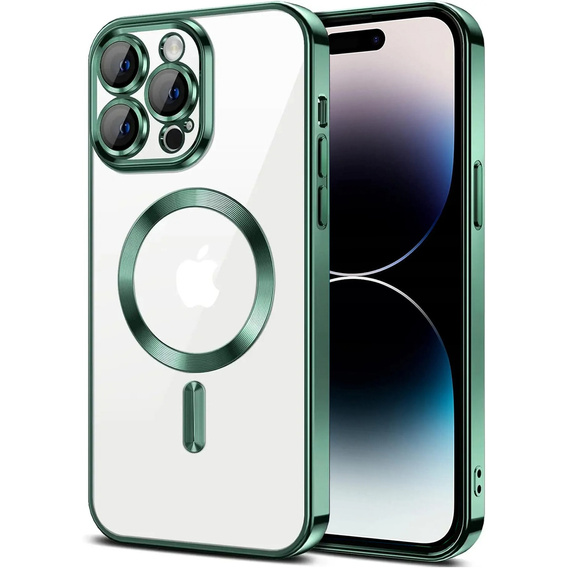 Etui do iPhone 14 Pro Max, Electro MagSafe, zielone + Szkło na ekran