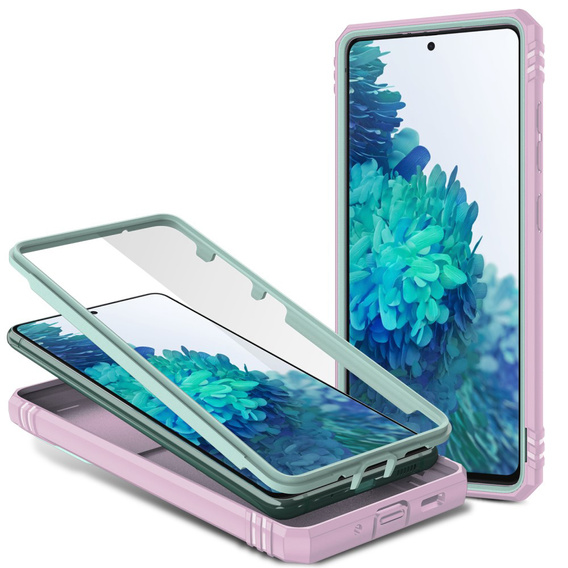 Etui pancerne do Samsung Galaxy S20 FE, CamShield Slide, zielone/różowe