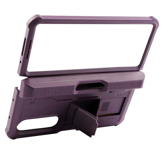 Etui pancerne do Samsung Galaxy Z Fold 4 5G, Dexnor Full Body S-Pen Slot, fioletowe