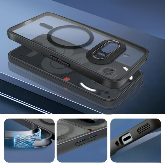 Etui do Nothing Phone 3A, do MagSafe, ERBORD Matt Case, czarny