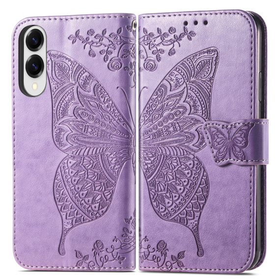 Etui z klapką do Samsung Galaxy S25 Edge, Motyl, fioletowe