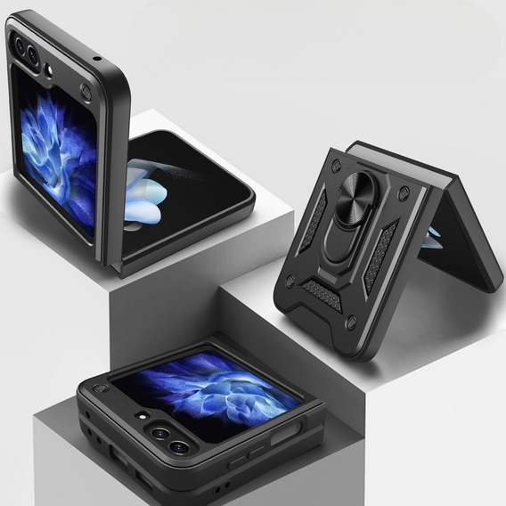 Etui pancerne do Samsung Galaxy Z Flip5 5G, Nox Case Ring, czarne