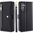 Etui z klapką do Samsung Galaxy M34, Wallet Zipper Pocket, czarne