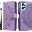 Etui z klapką do Xiaomi Redmi Note 12 4G, Mandala, fioletowe