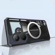 Etui do Realme GT 6 / 6T, z blaszką magnetyczne, przezroczyste / czarne