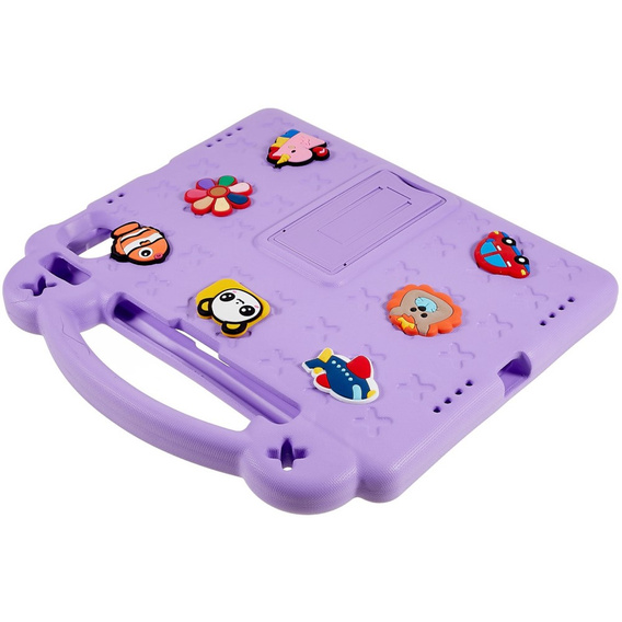 Etui do iPad Air 11" 2025/2024 (7/6 gen.), Cute Patterns, z podstawką, fioletowe